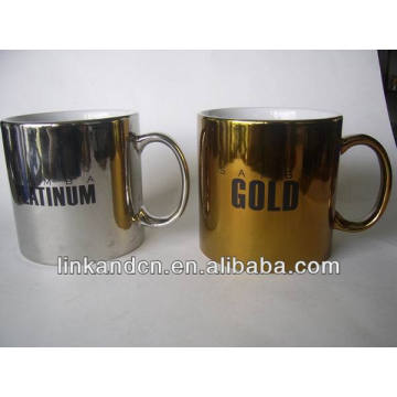 Haonai 23oz galvanisieren Gold &amp; Silber dicke Keramikbecher